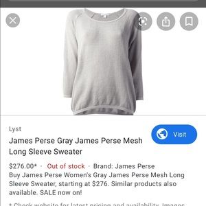 James Perse Mesh Knit Raglan Pullover